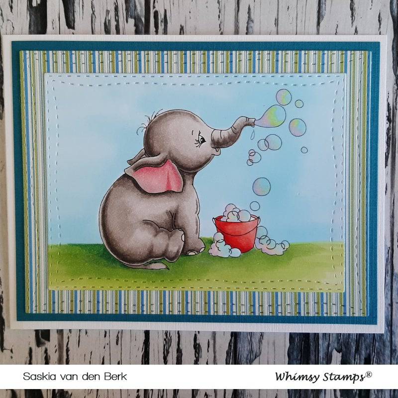 Ellie Blows Bubbles - Digital Stamp - Whimsy Stamps