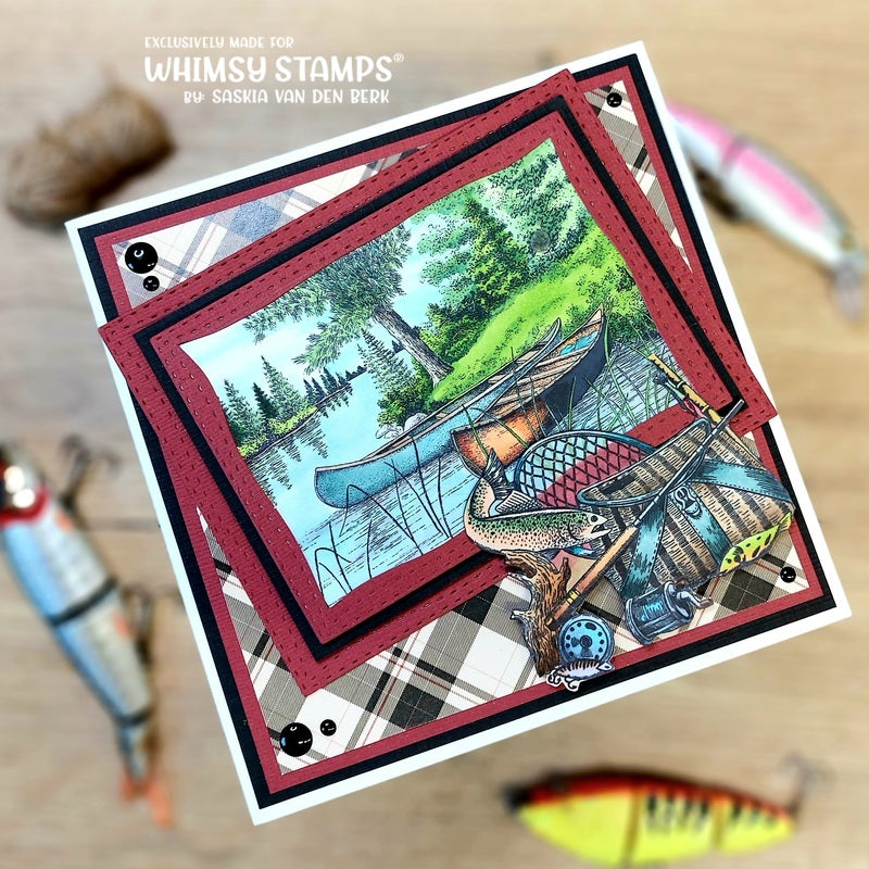 **NEW Fishing Fanatics Clear Stamps - Whimsy Stamps