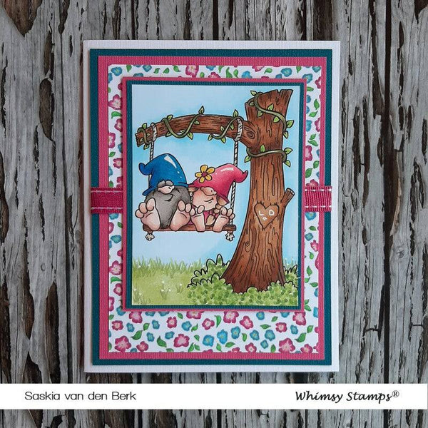 Gnomes Swinging - Digital Stamp - Whimsy Stamps