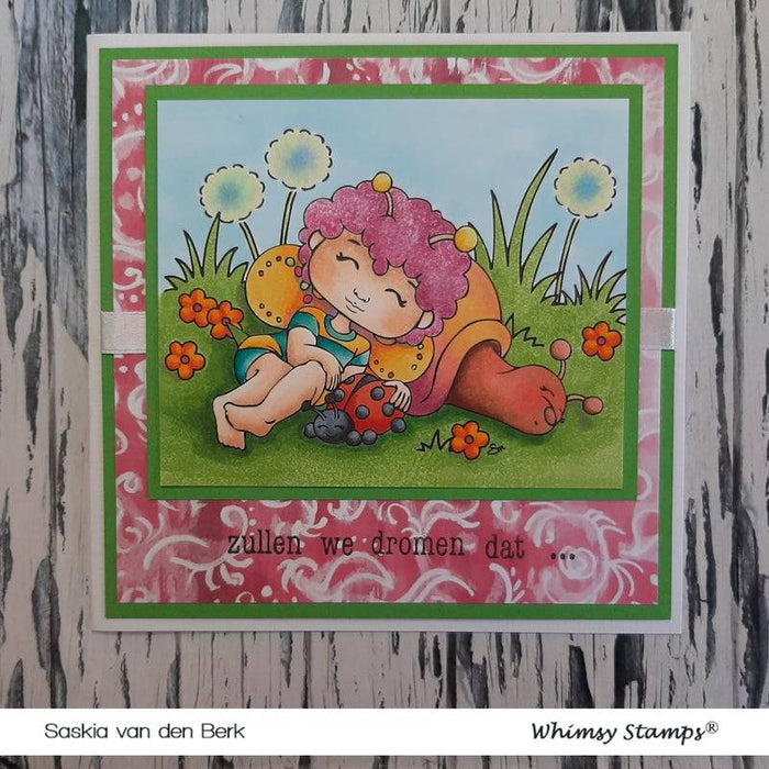 Polka Dot Pals Zara Fairy Dreams - Digital Coloring Scene - Whimsy Stamps