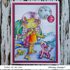 Polka Dot Pals Trillion Towel Day - Coloring Scene Digital Stamp - Whimsy Stamps