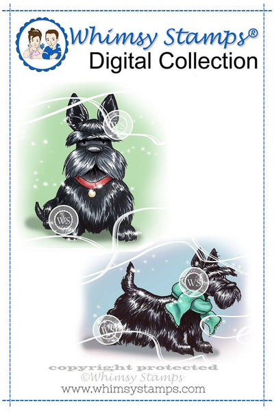 Scottish Terriers Set - Digital Stamp - Whimsy Stamps