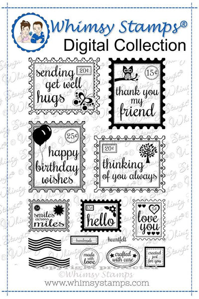 Simple Sayings Postage Stamps - Digital Sentiments - Whimsy Stamps
