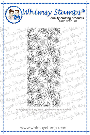 **NEW Spider Webs Background Rubber Cling Stamp - Whimsy Stamps