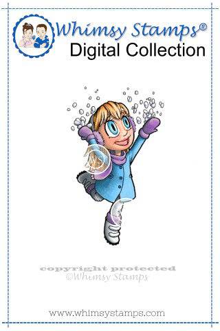 Snow Fun Tia - Digital Stamp - Whimsy Stamps