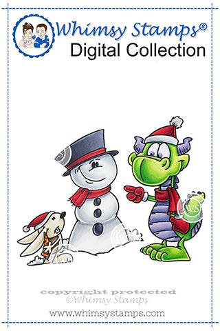 Snowman's Carrot - Digital Stamp - Whimsy Stamps