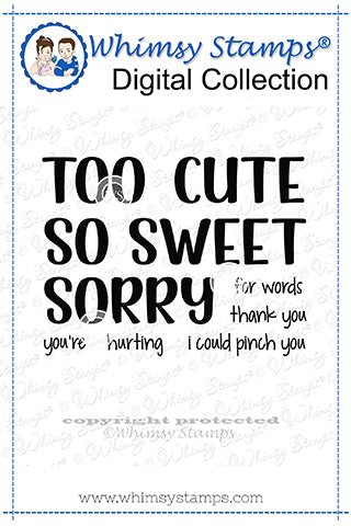 So and Too Sentiments - Digital Stamp - Whimsy Stamps