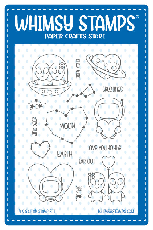 *NEW Space Moonies Clear Stamps - Whimsy Stamps