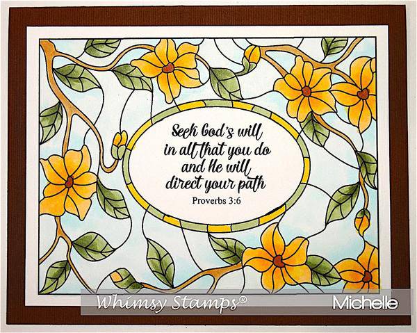 Stained Glass Scripture Sentiments Clear Stamps - Whimsy Stamps
