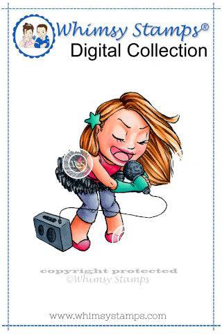 Star Singer Tia - Digital Stamp - Whimsy Stamps
