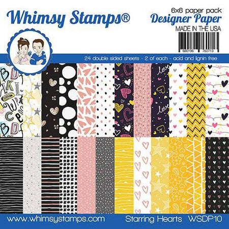 6x6 Paper Pack - Starring Hearts - Whimsy Stamps