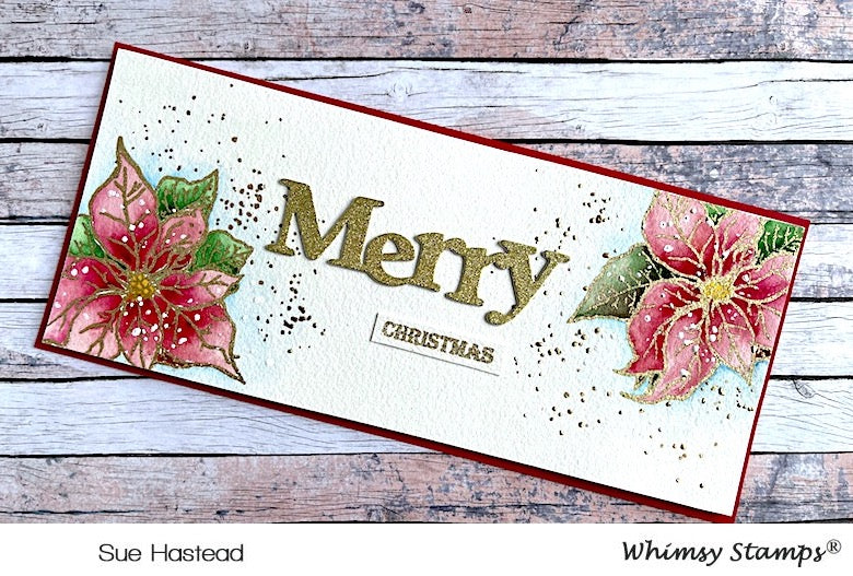 *NEW Vintage Poinsettia Clear Stamps - Whimsy Stamps