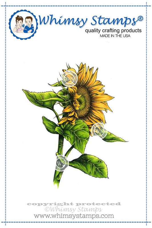 Sunflower Rubber Cling Stamp - Whimsy Stamps