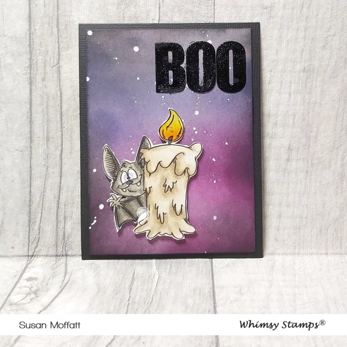 Bat Candle - Digital Stamp - Whimsy Stamps