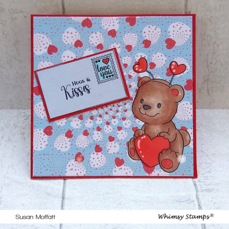 Teddy Bear Valentine - Digital Stamp - Whimsy Stamps