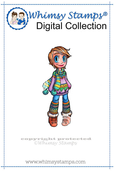 Sweater Kaylee - Digital Stamp - Whimsy Stamps