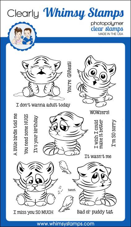 **NEW Tabby Tigers Clear Stamps - Whimsy Stamps