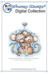 Teeny Mouse Hugs - Digital Stamp - Whimsy Stamps