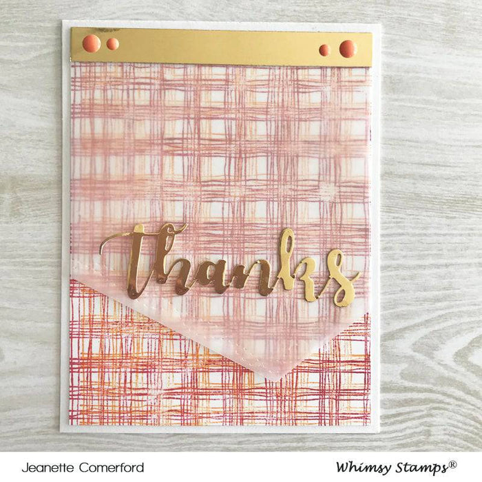 Scratchy Plaid Background Rubber Cling Stamp - Whimsy Stamps