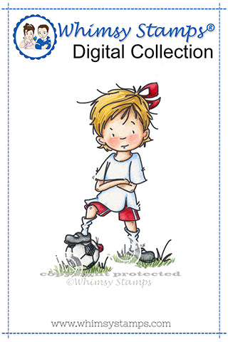 This Princess Wears Cleats - Digital Stamp - Whimsy Stamps