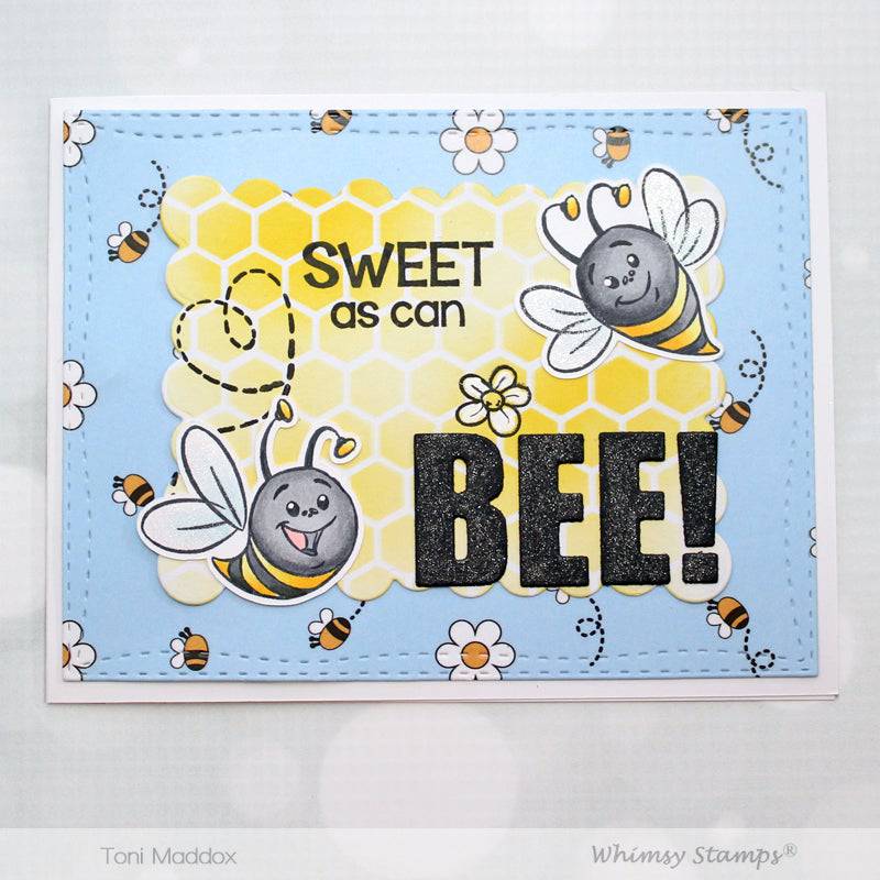 Hap-Bee Birthday Clear Stamps - Whimsy Stamps