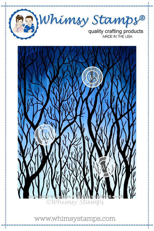 Tree Silhouette Rubber Cling Stamp - Whimsy Stamps