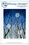 Tree Silhouette Rubber Cling Stamp - Whimsy Stamps