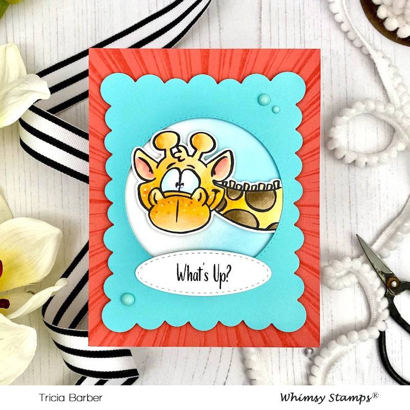 Giraffes Peeking Clear Stamps - Whimsy Stamps