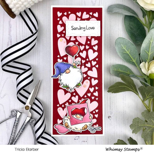 Slimline Hearts Background Die - Whimsy Stamps