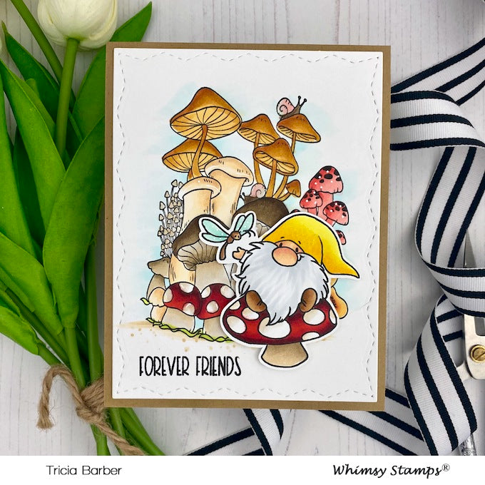 **NEW Mushroom Mash Up Rubber Cling Stamp - Whimsy Stamps