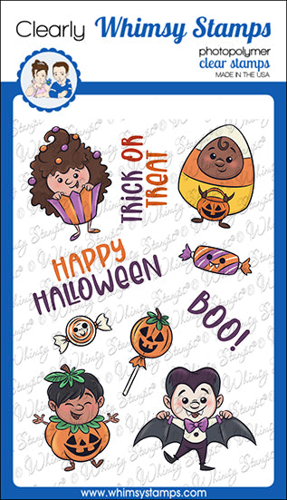 **NEW Trick or Treat Kids Clear Stamps - Whimsy Stamps