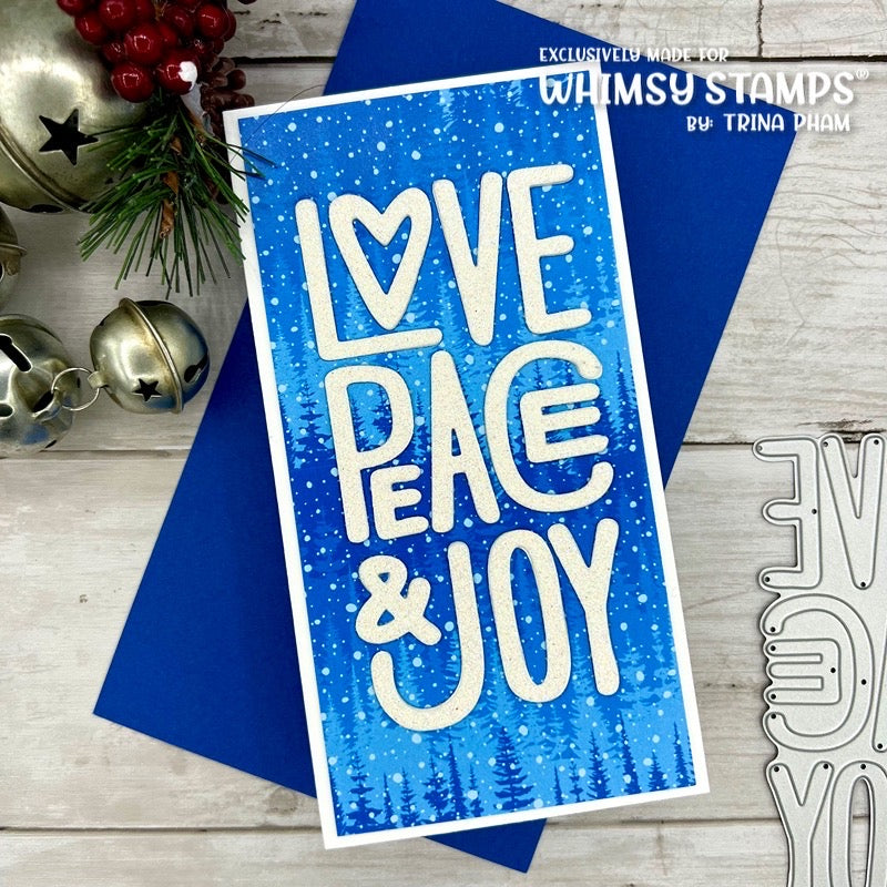 **NEW Peace Love Joy Die Set - Whimsy Stamps