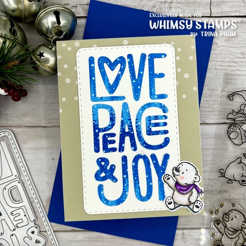 **NEW Peace Love Joy Die Set - Whimsy Stamps