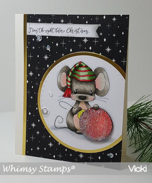 Christmas Mouse - Digital Stamp - Whimsy Stamps