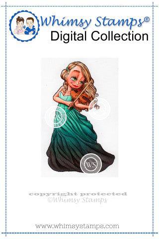 Violin Gwen - Digital Stamp - Whimsy Stamps