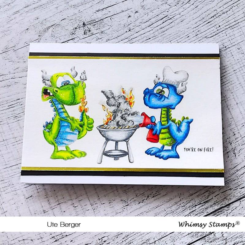 Dragon BBQ - Digital Stamp - Whimsy Stamps