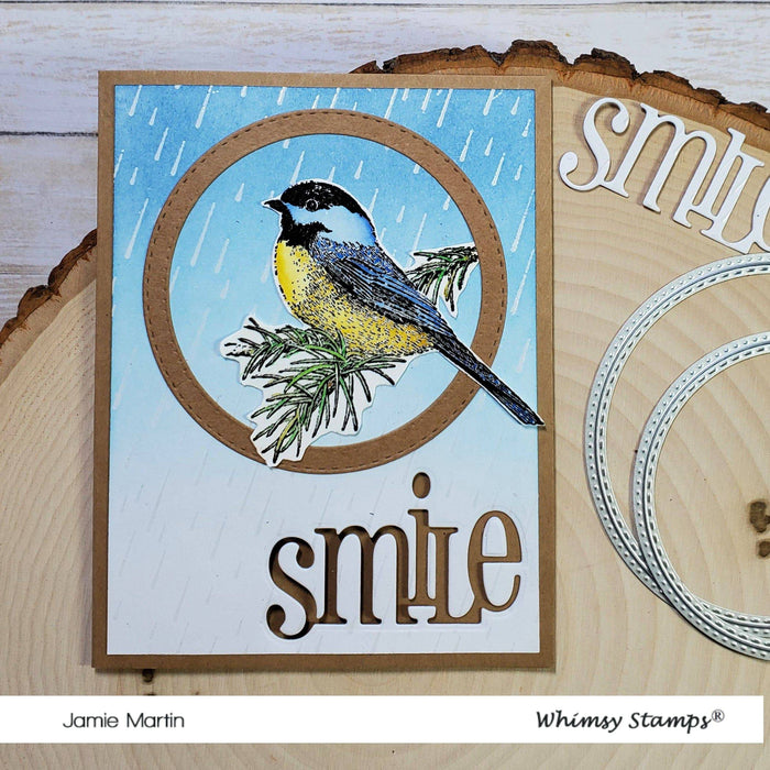 Chickadee Rubber Cling Stamp - Whimsy Stamps