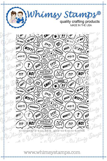 WTF?! Background Rubber Cling Stamp - Whimsy Stamps