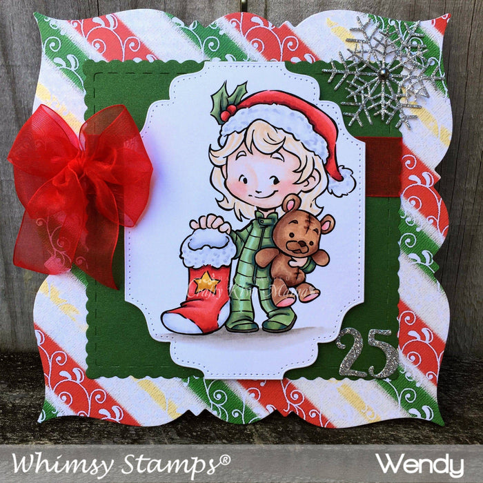 Cinnamon with Stocking - Digital Stamp - Whimsy Stamps