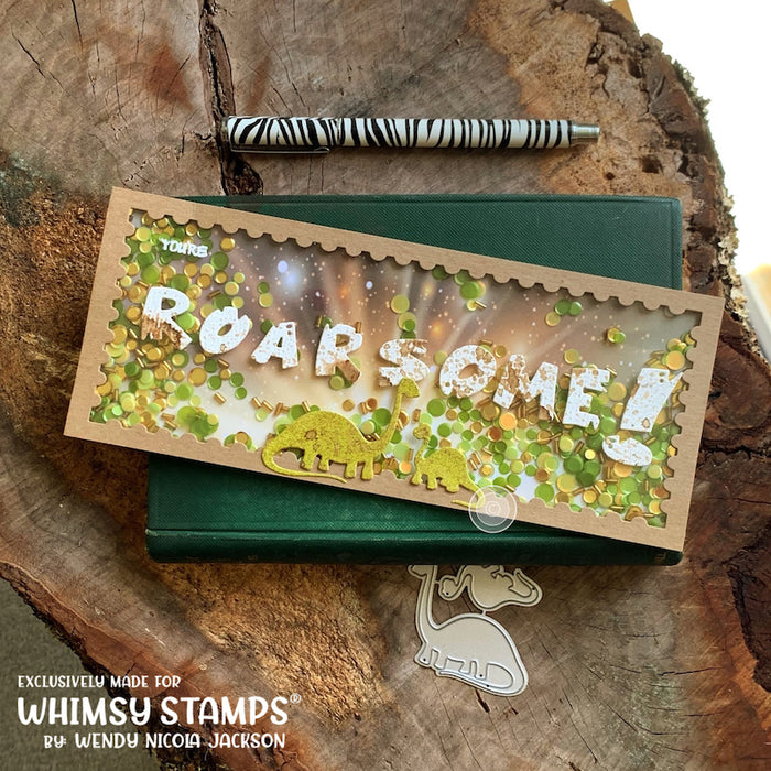Roarsome Word and Shadow Die Set - Whimsy Stamps