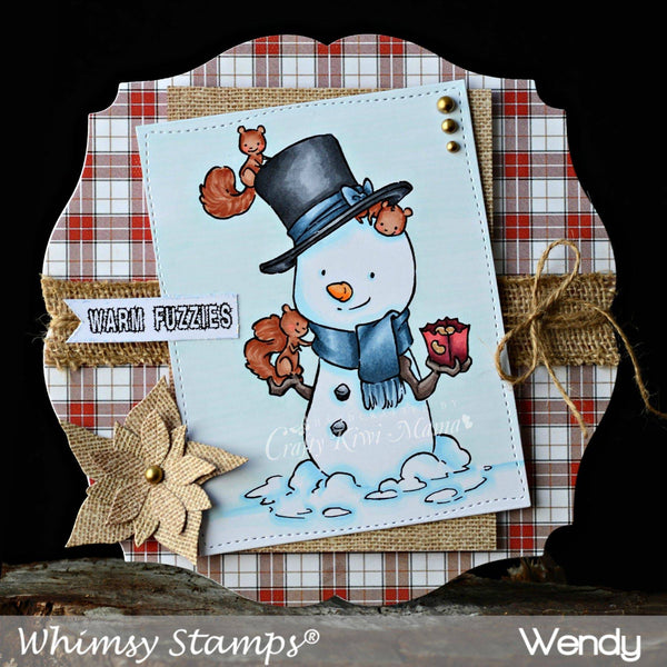 Snowman and Squirrels - Digital Stamp - Whimsy Stamps