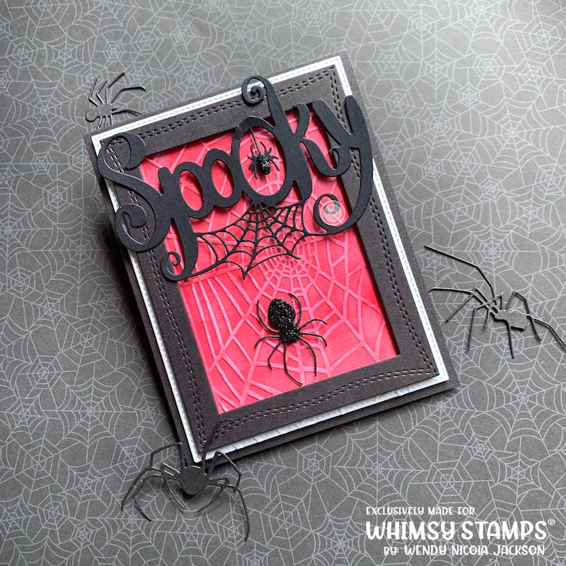 Slimline Embossing Folder - Broken Web - Whimsy Stamps