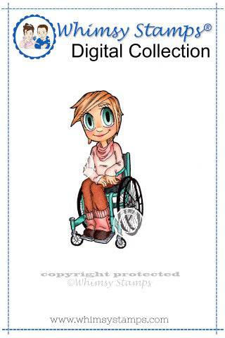 Wheelchair Kaylee - Digital Stamp - Whimsy Stamps