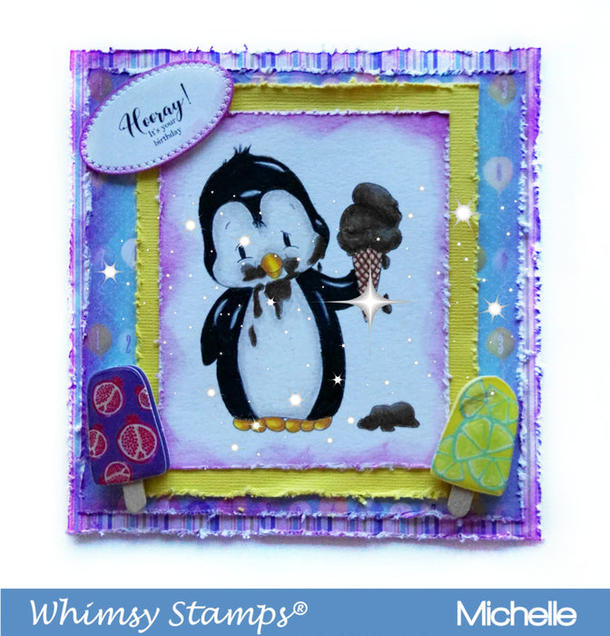 Penguin Ice Cream - Digital Stamp - Whimsy Stamps