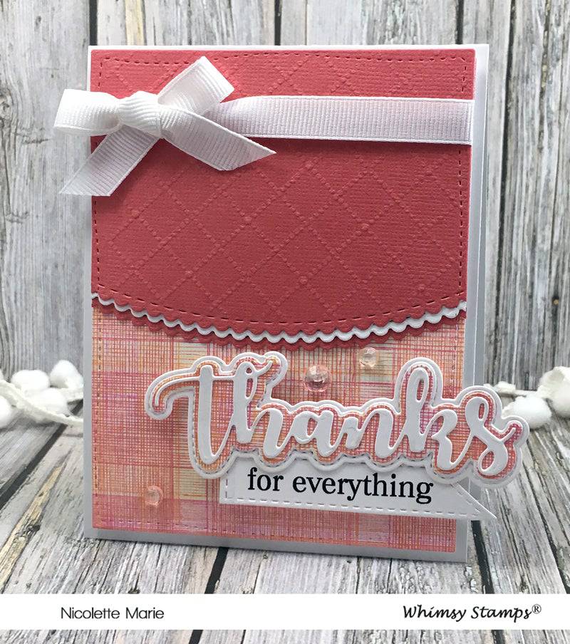 Thanks Word and Shadow Die Set - Whimsy Stamps