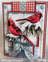 Winter Cardinals Rubber Cling Stamp - Whimsy Stamps