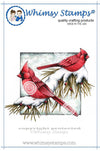 Winter Cardinals Rubber Cling Stamp - Whimsy Stamps