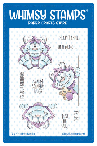 **NEW Yeti Birthday Clear Stamps - Whimsy Stamps