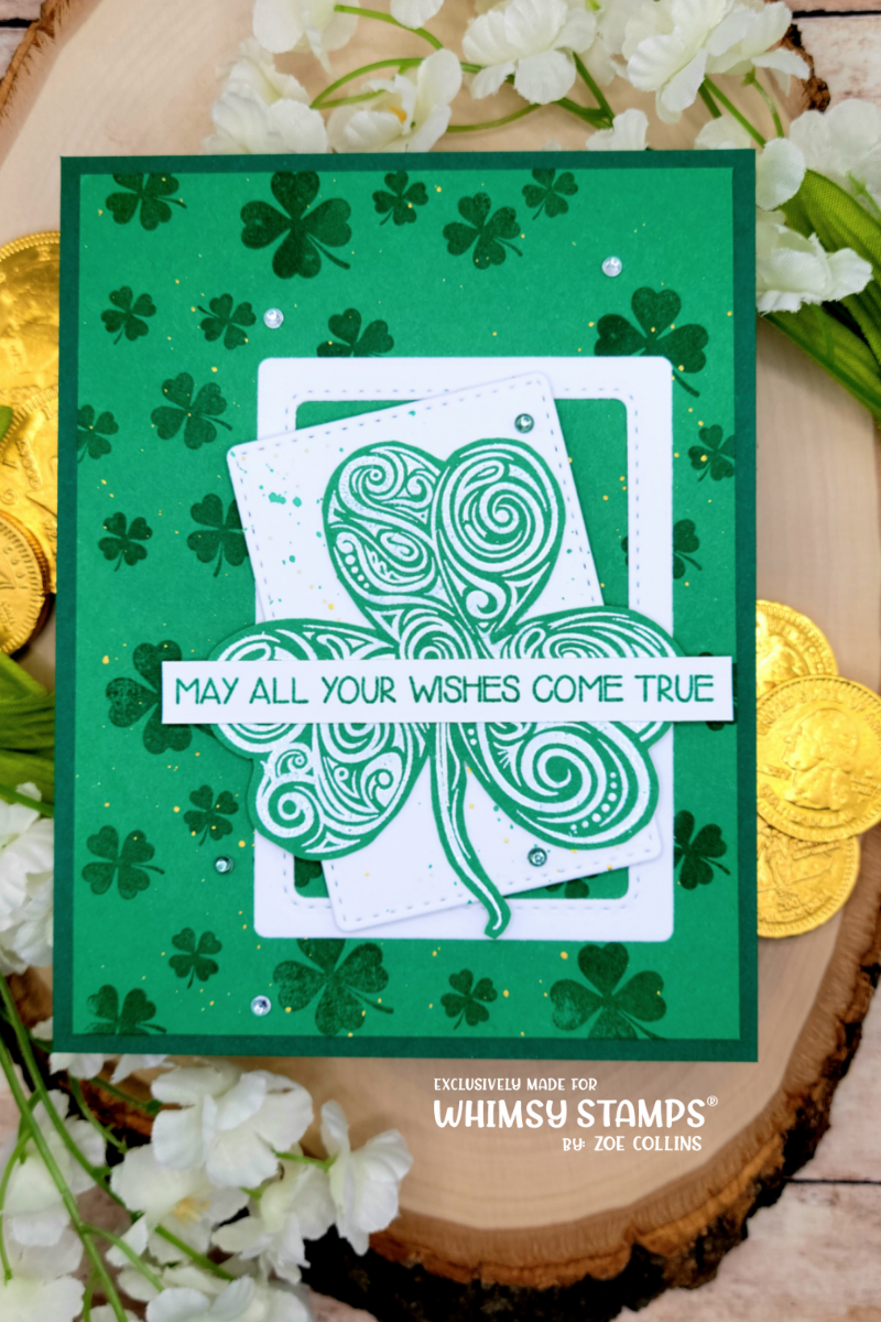 Shamrock Swirl Clear Stamps - Whimsy Stamps