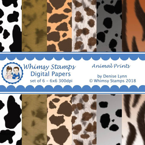 Animal Prints Papers - Digital Papers - Whimsy Stamps
